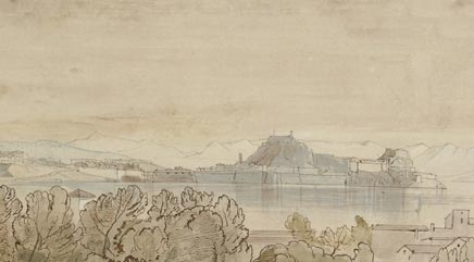 Edward Lear, The Citadel at Corfu (1848)